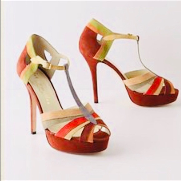 Anthropologie, Bettye Muller Suede Daphne Heels 8 - Picture 2 of 2